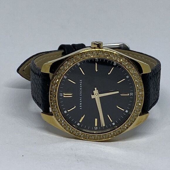 Armani Exchange AX5510 Women's Black Leather Analog Dial Quartz Watch JK235 - Picture 7 of 12